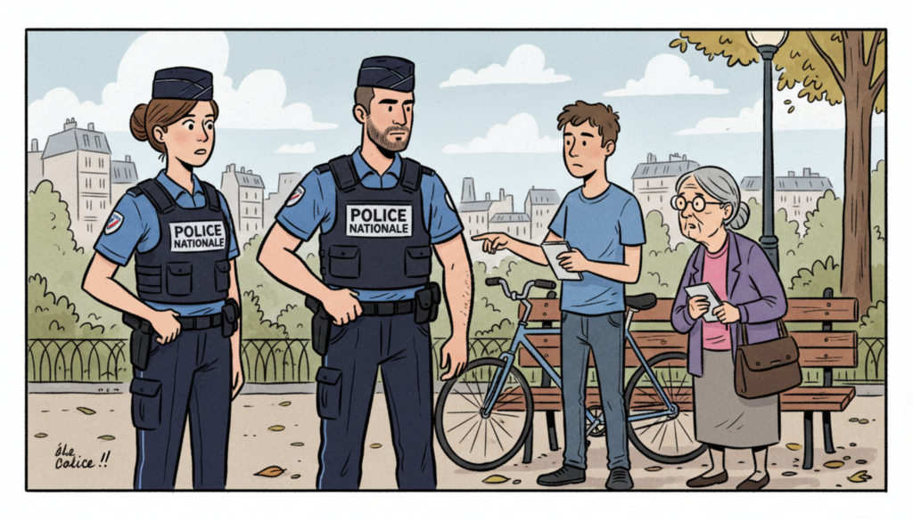 Des citoyens notent la police dans un contexte naïf (illustration)